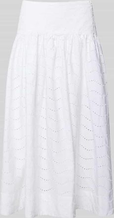 Polo Ralph Lauren A-Linie Maxi-Rock aus reiner Baumwolle in Weiss, Gr&ouml;&szlig;e 34