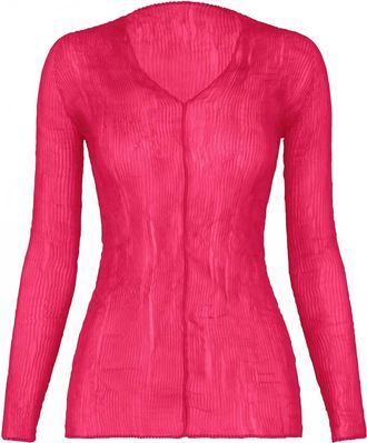 Issey Miyake Womens Chiffon Twist Top In Pink Robin