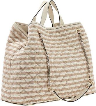 Guess Womens Handbag Taupe Multi Polyester Bags - Tote-Bags
