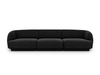 MICADONI Sof&aacute; 3 plazas de tejido chenilla negro