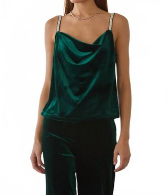 Skies Are Blue Clothing Meet Me Under The Mistletoe Camisole Top In Green