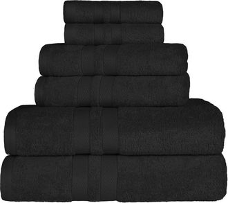 Superior Solid Cotton 6-Piece Towel Set in Black at Nordstrom Rack, Size 6 Piece Set