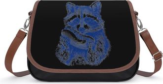 Generic Raccoon Eating Hotdog Small Womens Crossbody Bags Shoulder Handbag with Adjustable Strap for Travel