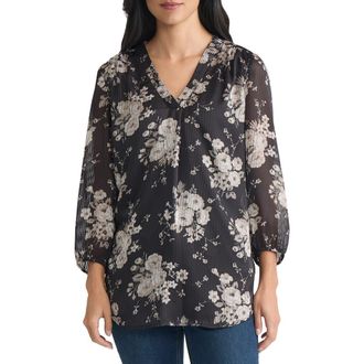 Jones New York Print Top in Jones Black Multi at Nordstrom, Size X-Small