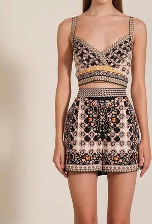 Ranna Gill Elara Pleated Bustier In Brown