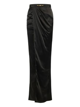 Elisabetta Franchi Gonna lunga con spacco - Nero