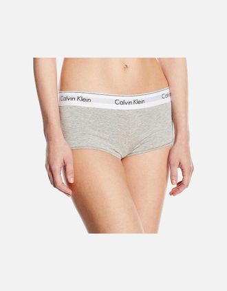 Calvin Klein Womens Modern Cotton Boyshort, Grey Heather - Size: 14
