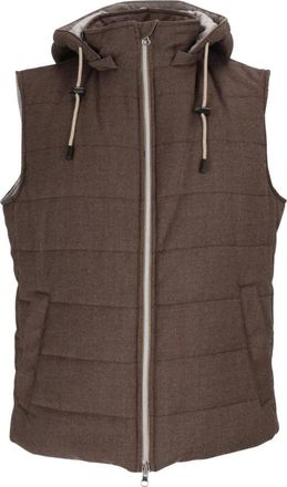 Lubiam Giubbini Drop S - Heren - Bodywarmers - Bruin - M - Jassen
