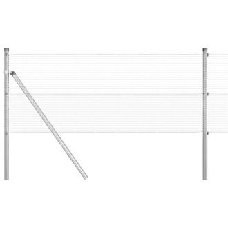 Berkfield Home Welded Wire Fence with 13 Posts 0.6x50 m Galvanised Steel in Silver