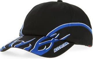 Icecream Flame Embroidered Dad Baseball Cap in Black at Nordstrom Rack