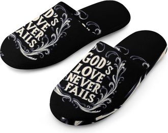 Generic Gods Love Never Fails Mens House Slippers Slip Indoor Slipper On Shoes Warm Outdoor