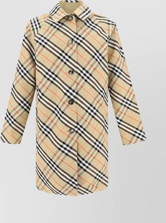 Burberry cotton reversible coat checked pattern