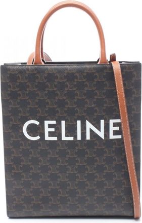 Celine Black Brown Coated Canvas Handbag Tote Bag (Pre-Owned)
