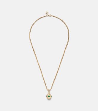David Yurman Renaissance 18kt gold necklace with emeralds and diamonds
