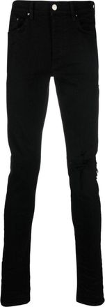 Amiri slim-fit gebroken gescheurde zwarte denimjeans
