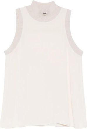 PESERICO ribbed high-neck top - White