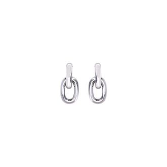 Paco Rabanne Double XL Link Earrings - Dames - Oorbellen - Grijs - ONE Size - Accessoires