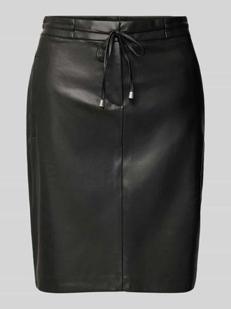 Tom Tailor Mini-Rock in Lederoptik mit Tunnelzug in Black, Gr&ouml;&szlig;e 36