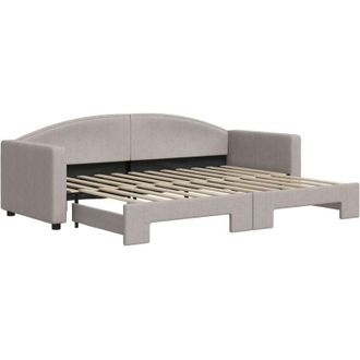 vidaXL Sof&aacute; Cama Nido Tela Gris Taupe 80x200 Cm Vidaxl