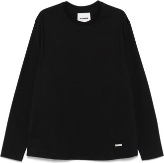 Jil Sander T-shirt con placca logo - Blu