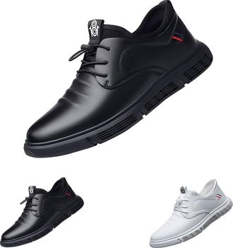 Generic Mens Leather Lace Up Shoes Mens Leather Work Shoes Business Work Loafers Lightweight Driving Loafers Comfortable Sporty Shoe Classic Dress Footwear wi