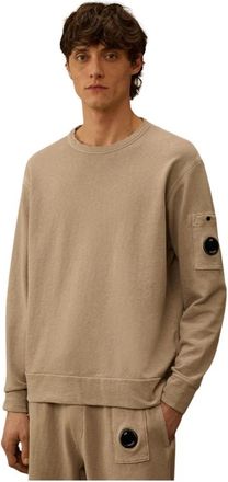 C.P. Company Sweatshirt met ronde hals - Heren - Sweatshirts - Beige - L - Katoen - Hoodies & sweatvesten