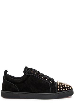 Christian Louboutin Louis Junior Spikes Suede Sneakers - Black - 45 (IT45 / UK11)