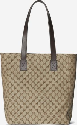 Gucci Mens Gg Fabric Shopping Bag Brown Polyester Shoulder