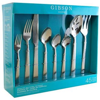 Gibson Home Prato 45 Piece Flatware Set in Metallic Silver at Nordstrom