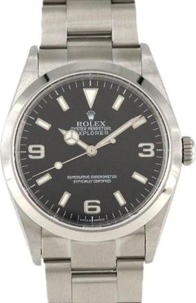 Rolex Pre-owned Explorer I Roestvrij staal Automatisch - unisex - Vintage Horloges - Zwart - ONE Size - Vintage