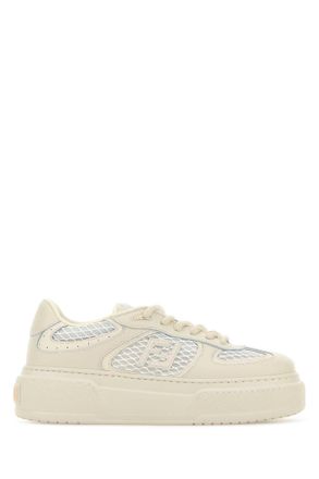 Fendi Womens Match Sneaker In Ice Coloured - Ivory Leather - Size EU 40