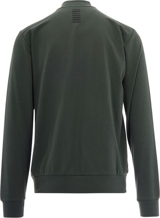 Emporio Armani Mens Zip-Up Sweatshirt Cilantro Cotton Sweatshirts Sweater