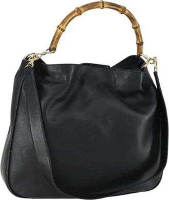 Gucci Pre-owned Handbags, female, Black, Size: ONE SIZE Pre-owned Leather Handbag