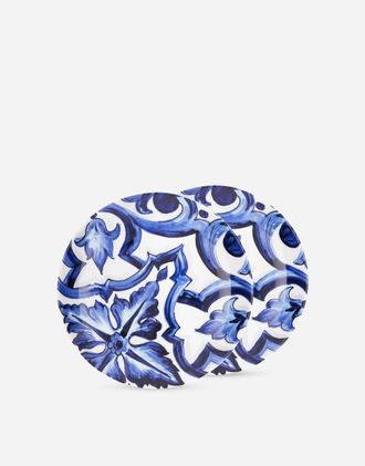 Dolce & Gabbana Set 2 Porcelain Dessert Plates - Dessert Plates Multicolor Onesize