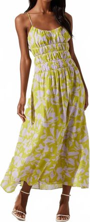 Astr Andrina Dress In Lime Lavender Floral