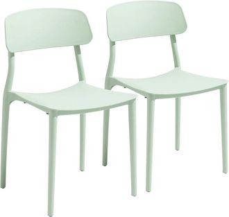 Oviala Lote de dos sillas de polipropileno verde menta