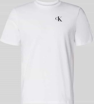 Calvin Klein Jeans Regular Fit T-Shirt mit Logo-Print in Weiss, Gr&ouml;&szlig;e XXL