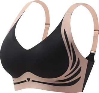 Generic 2 Pack Sports Bras Women High Impact Shock Absorber - Ladies Bras Non Wired Full Support Soft Comfort Push Up Wireless Bras For Women Plus Size Firm H