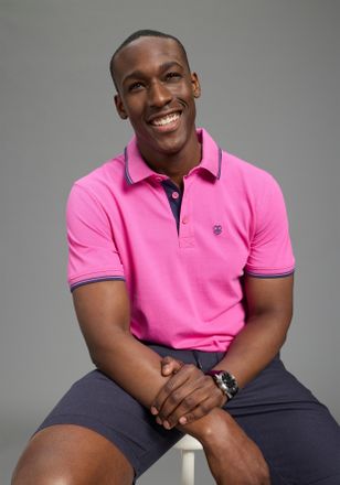 DELMAO Poloshirt DELMAO Neue Kollektion, Herren, Gr. 4XL (68/70), pink, Piqu&eacute;, Obermaterial: 100% Baumwolle, kontrastfarbene Details, normal, angesetztes B&uuml;n