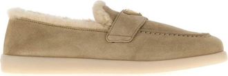 Prada Beige Suede Loafers