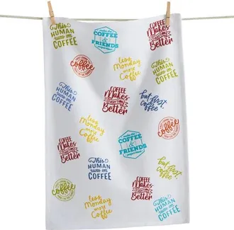 Tag Coffee Sayings Dishtowel Multi Cotton Everyday in White at Nordstrom