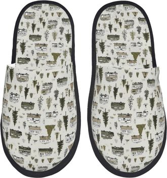 Generic Camp Van (2) Women Men House Slippers Fuzzy House Shoes Lightweight Sliders For Winter Outdoor Bedroom M