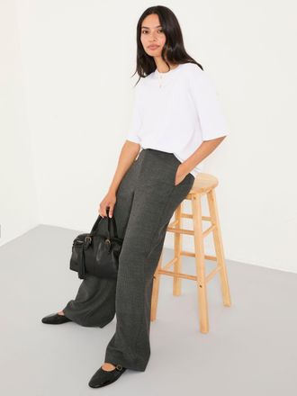 Fat Face FatFace Preseley Charcoal Grey Wide Leg Trousers