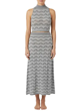 Missoni Grey Stripes Midi Skirt