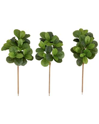 Nearly Natural Set Of Three 3.5Ft Artificial Fiddle Leaf Fig Trees