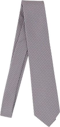 Ferragamo Ties, male, Multicolor, Size: ONE SIZE Silk Tie with Geometric Pattern