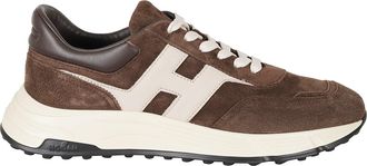 Hogan Brown Hyperlight Suede Rubber Sole Leather Sneakers