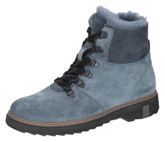 Waldl&auml;ufer Winterboots WALDL&Auml;UFER HITOMI, Damen, Gr. 7 (40,5), blau (jeansblau), Lammfell, Veloursleder, Schuhe Winterboots, mit Lammfell, H-Weite