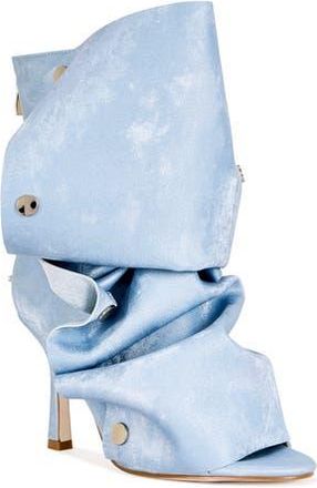 Azalea Wang Birdsong Open Toe Denim Bootie at Nordstrom Rack, Size 6.5