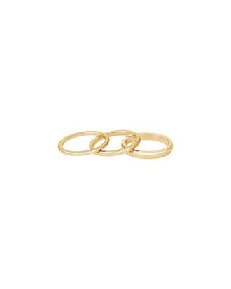 Adornia Adornia 18K Plated Stainless Steel Stacking Band Ring Set